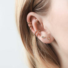 Load image into Gallery viewer, Large Whispering Star Hoop Earrings - 16G
