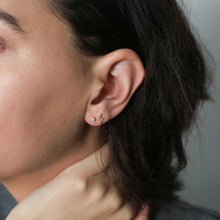 Load image into Gallery viewer, Pave Lightning Studs in 14k Gold
