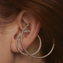 Load image into Gallery viewer, Large Celestial Illusion Hoops in Sterling Silver
